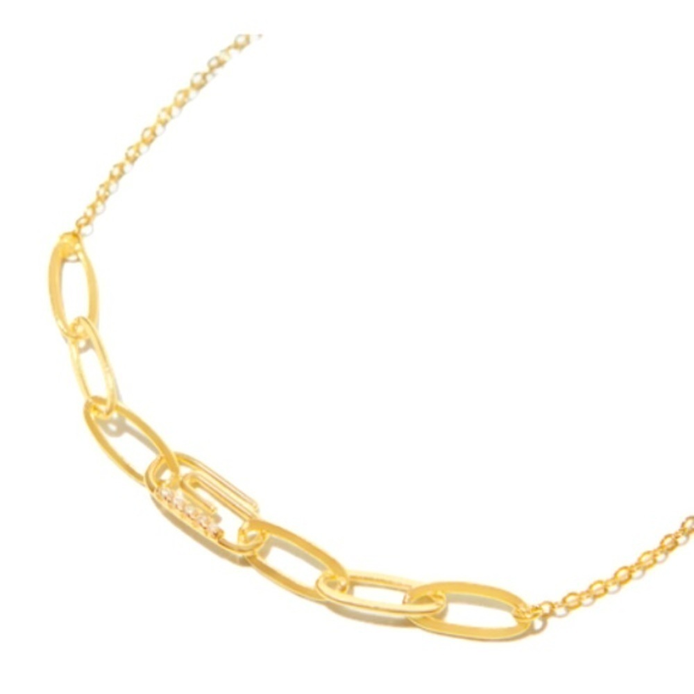 ADINA EDEN Pave Safety Pin Paperclip Bracelet - Gold - Picture 2 of 4